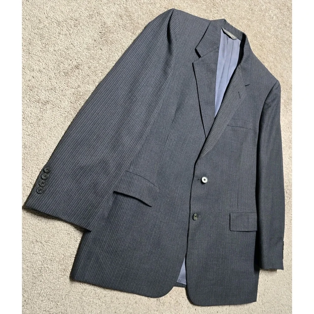 VTG Christian‎ Dior Monsieur Blazer Sport Coat Jacket Mens M 42R Gray Pinstripe